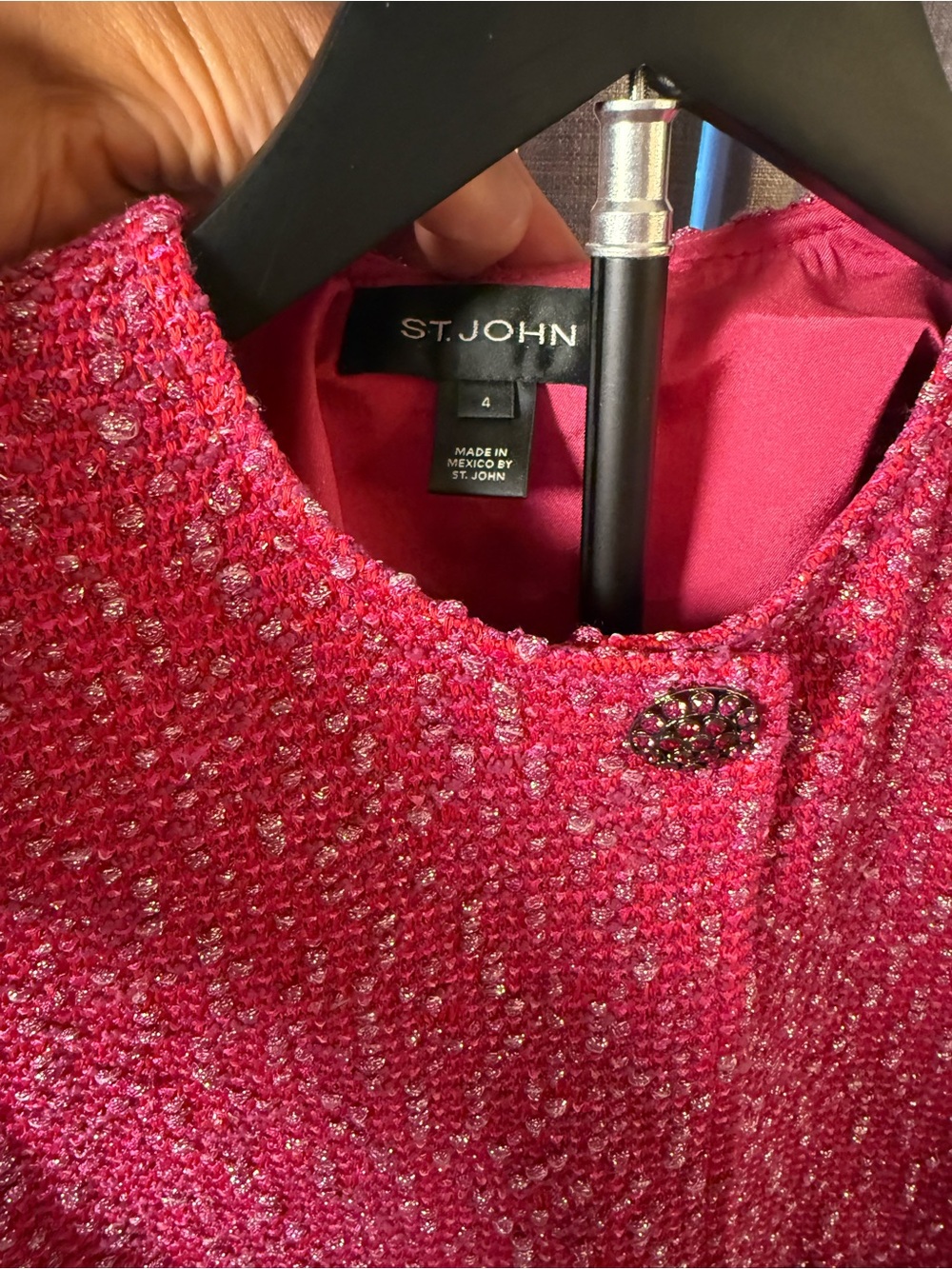 St. John Hot Pink Tweed Jacket & Skirt Set - Picture 3 of 4